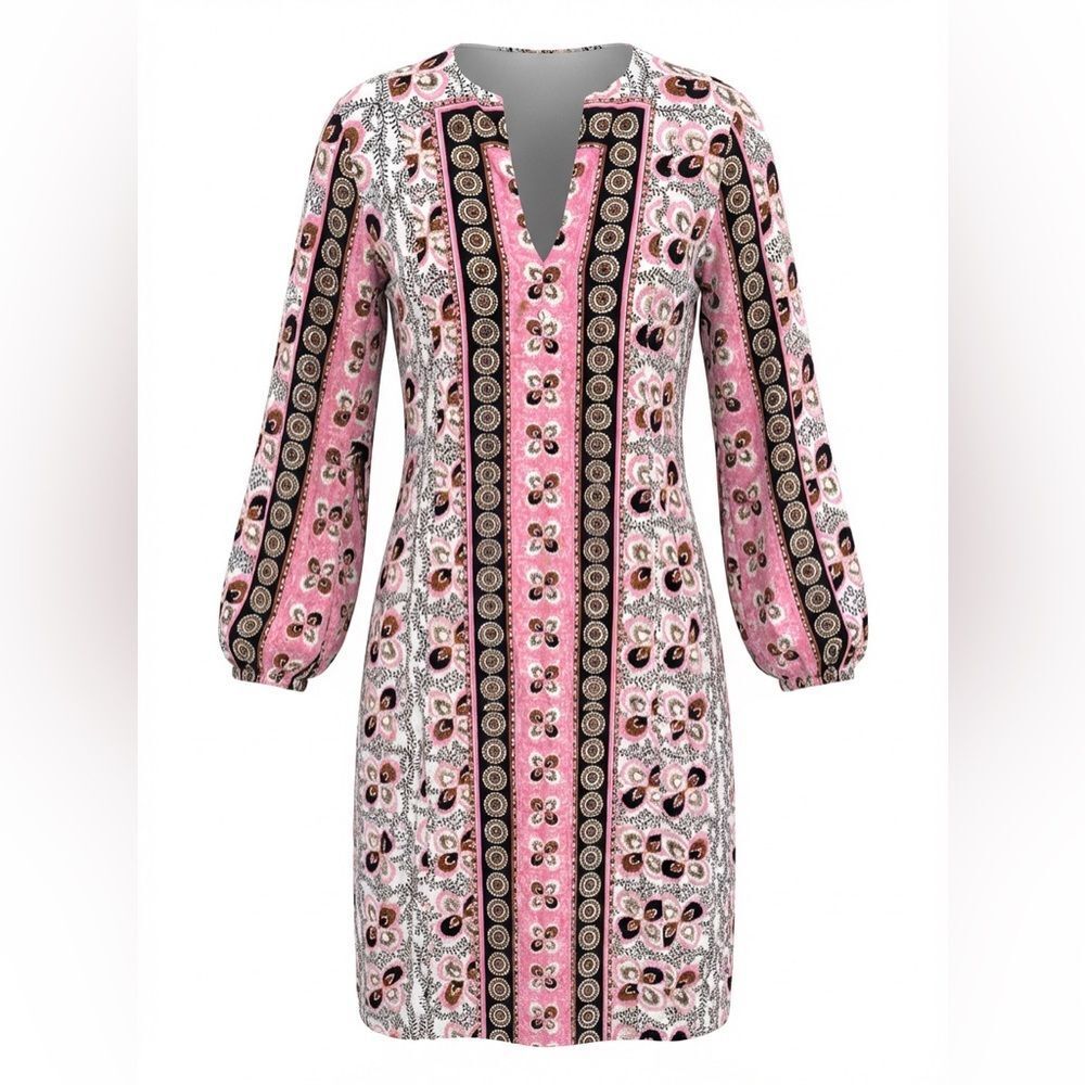 FIGUE WOMENS DRESS SIZE M MULTICOLORED PINK BLACK